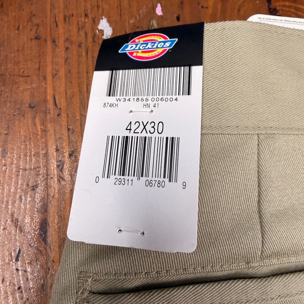 Dickies 874 Original Fit‎ Work Pants Mens 42x30 Khaki Tan Chino NWT Scotchguard - Picture 7 of 9